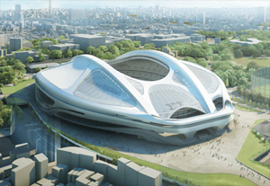 新国立競技場の完成予想図(日本スポーツ振興センター提供)