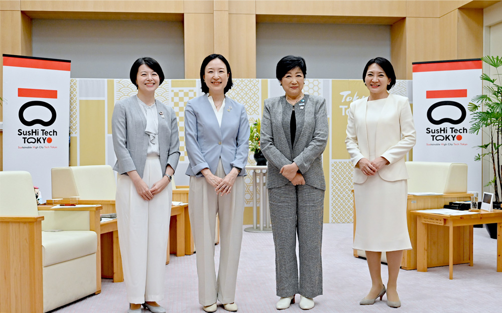 ベイエリア3区の清家愛港区長、大久保朋果江東区長、森澤恭子品川区長と意見交換2024年7月29日)