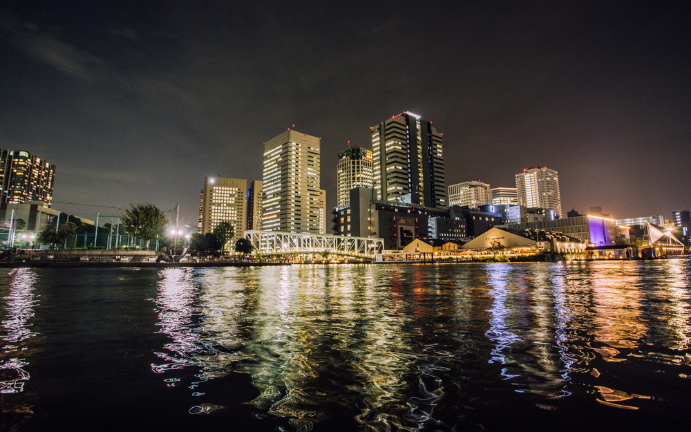 アートの街として注目を集める天王洲エリアの夜景